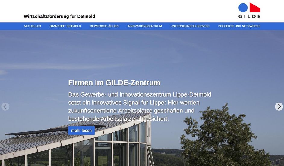 New Internet presence for the GILDE-Zentrum in Detmold