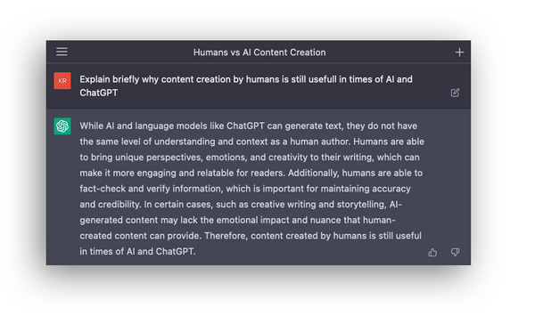 ChatGPT on humans vs. AI-content-creation