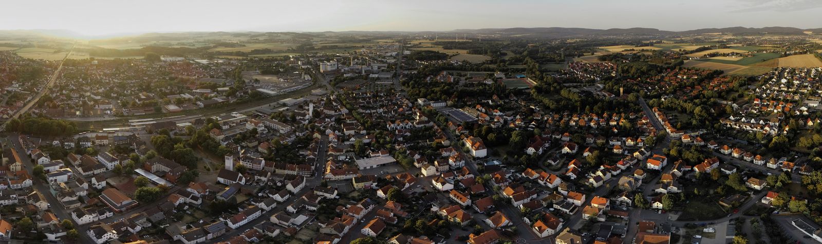 Panorama über der Stadt Lage in Lippe
